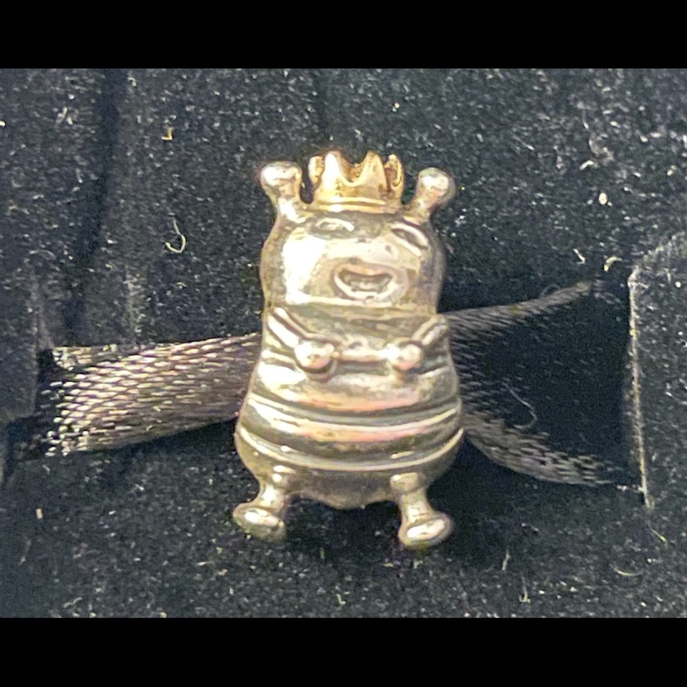 Pandora RETIRED Queen Bee sterling and gold crown